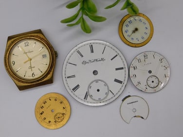 Vintage Watch Faces and Parts Lot WATCHMAKER WATCHMAKING TOOLS