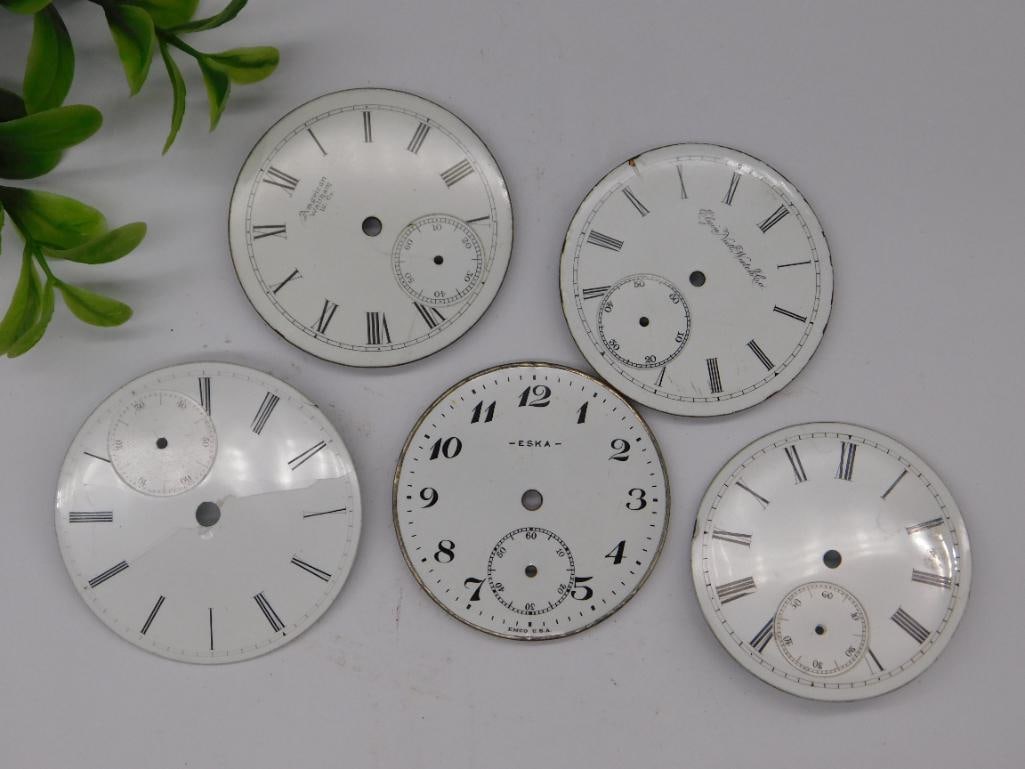 5 Vintage Pocket Watch Faces WATCHMAKER WATCHMAKING TOOLS (1 of 2)