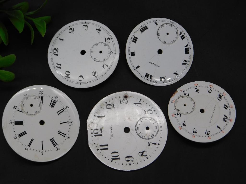 5 Vintage Pocket Watch Dials in Various Styles Watchmaker Watchmaking Tools (1 of 2)