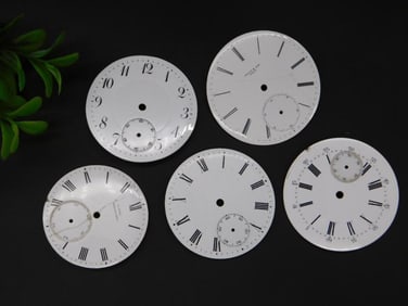 5 Vintage Pocket Watch Dials with Various Designs Watchmaker Watchmaking Tools