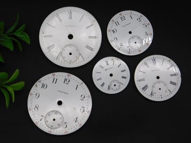 5 Vintage Pocket Watch Porcelain Dials WATCHMAKER WATCHMAKING TOOLS