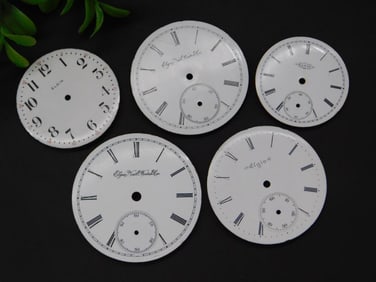 Five Vintage Pocket Watch Faces WATCHMAKER WATCHMAKING TOOLS