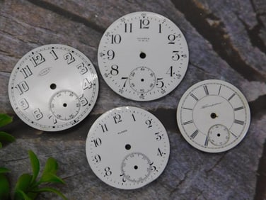 Four Vintage Watch Faces with Arabic Numerals WATCHMAKER WATCHMAKING TOOLS