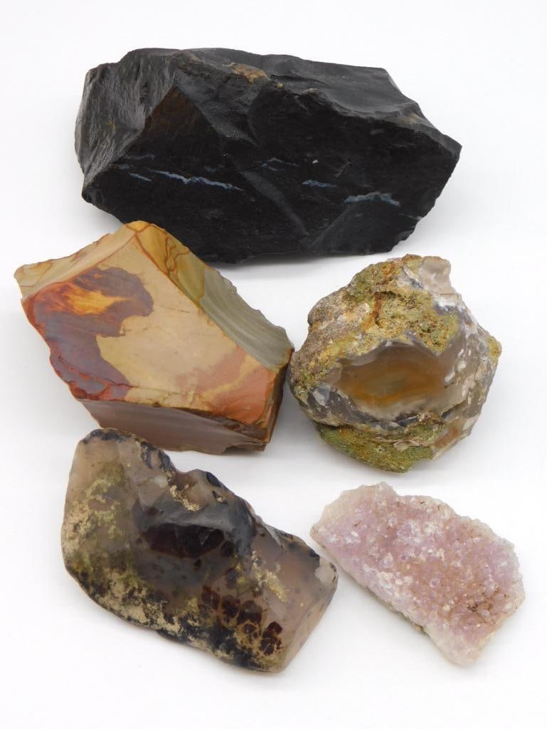 MIXED LOT ROCK STONE LAPIDARY SPECIMEN: MIXED LOT ROCK STONE LAPIDARY SPECIMEN