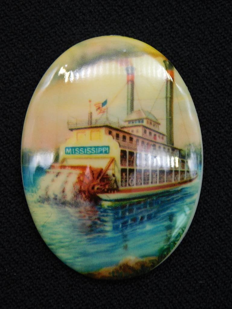 STEAM BOAT CABOCHON ROCK STONE LAPIDARY SPECIMEN: STEAM BOAT CABOCHON ROCK STONE LAPIDARY SPECIMEN