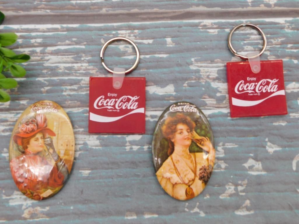 COCA-COLA ADVERTISING POCKET MIRRORS AND KEY CHAINS: COCA-COLA ADVERTISING POCKET MIRRORS AND KEY CHAINS
