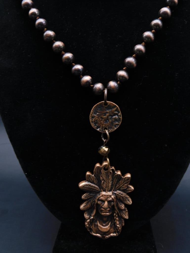 CHIEF PENDANT ON CHAIN NECKLACE: CHIEF PENDANT ON CHAIN NECKLACE