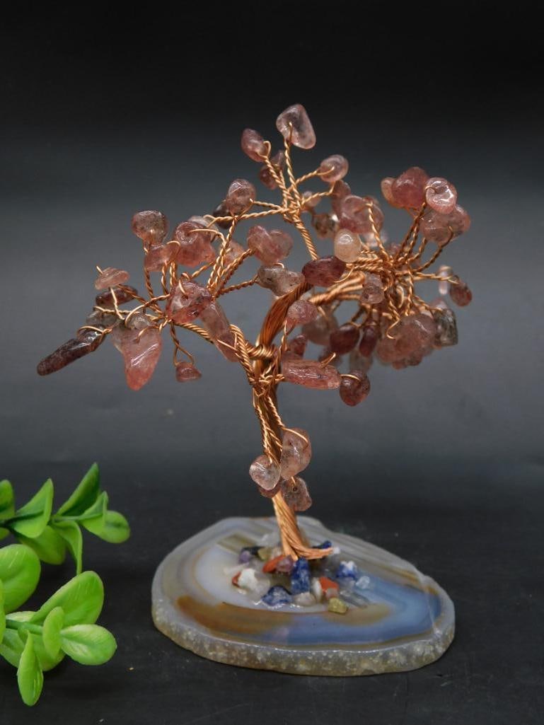 MIXED STONE TREE ROCK STONE LAPIDARY SPECIMEN: MIXED STONE TREE ROCK STONE LAPIDARY SPECIMEN