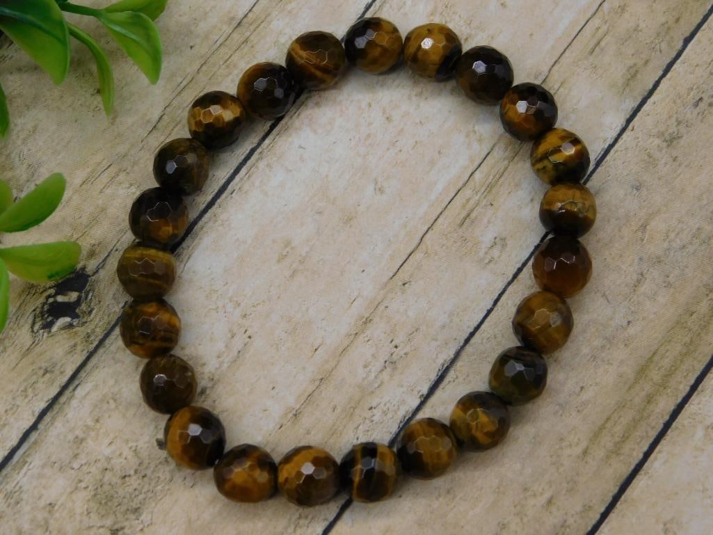 Tigers Eye Beaded Bracelet Rock Stone Lapidary Specimen: Tigers Eye Beaded Bracelet Rock Stone Lapidary Specimen