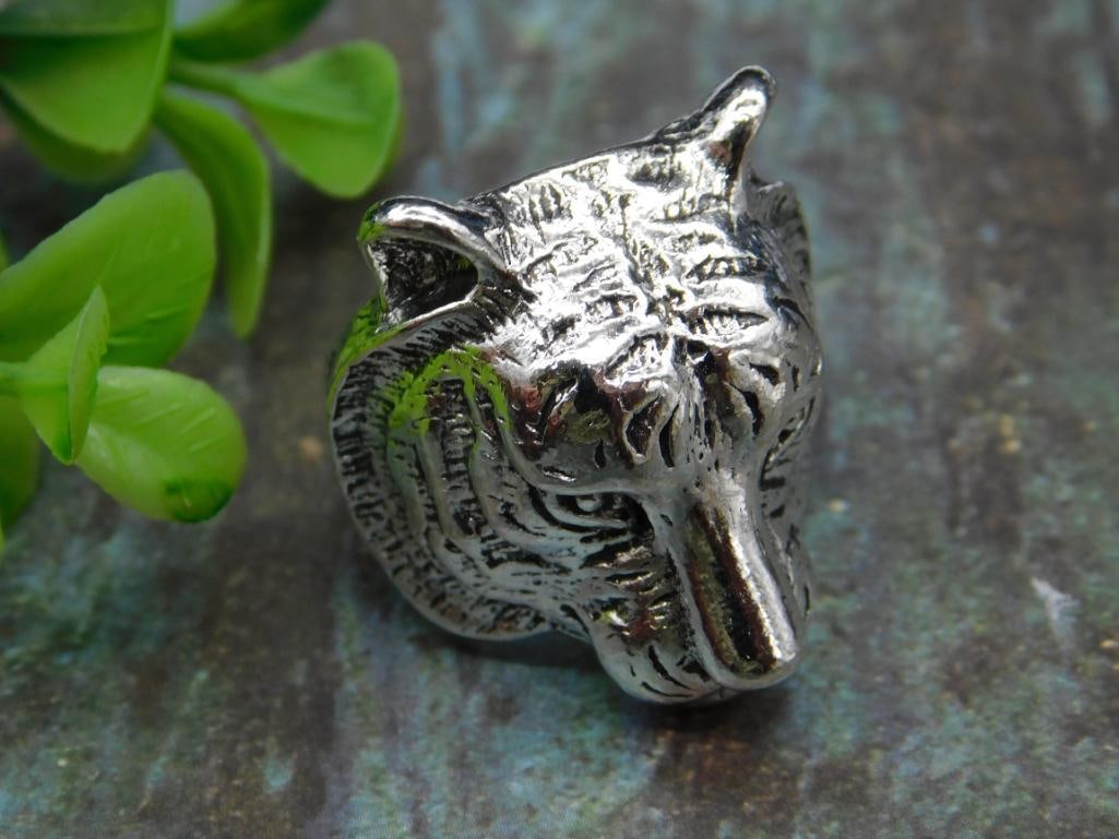 Silver-Tone Tiger Head Ring, Size 9.5: Silver-Tone Tiger Head Ring, Size 9.5