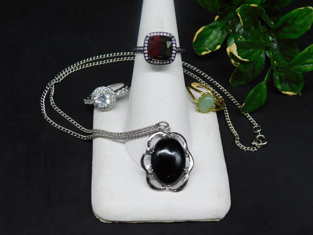 MIXED JEWELRY LOT ROCK STONE LAPIDARY SPECIMEN: MIXED JEWELRY LOT ROCK STONE LAPIDARY SPECIMEN