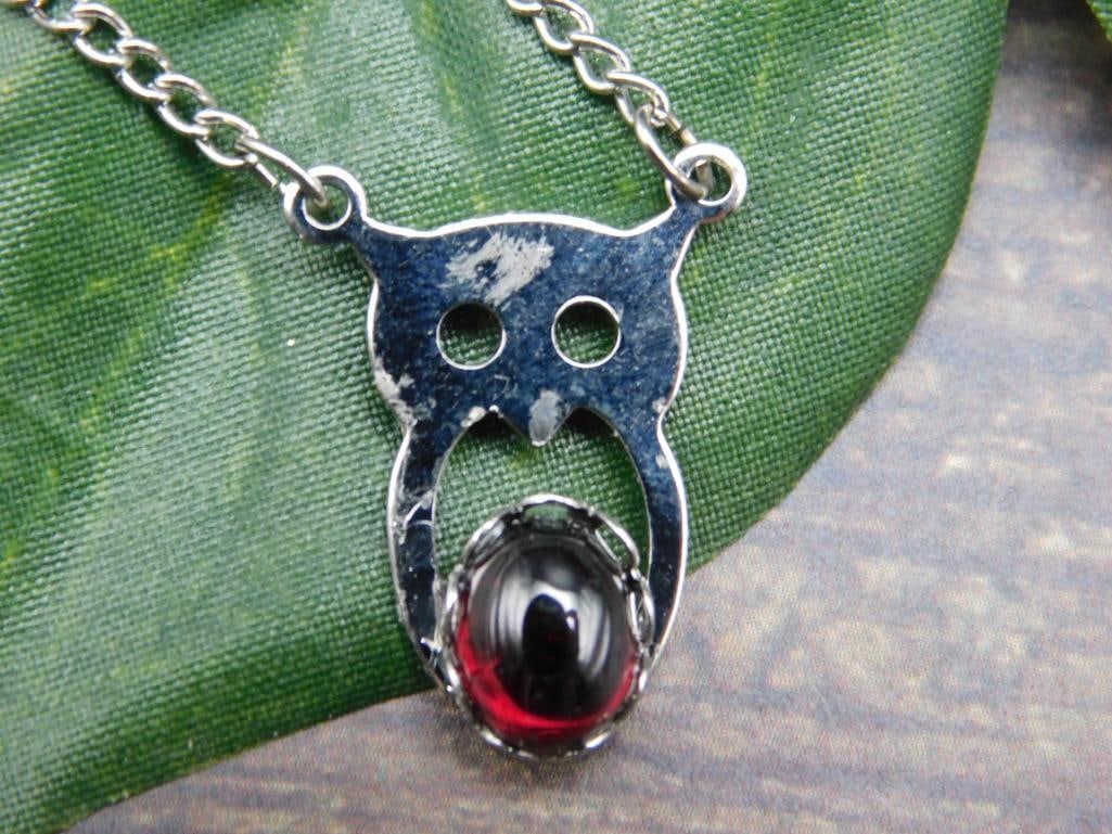 ABALONE OWL PENDANT NECKLACE ROCK STONE LAPIDARY SPECIMEN: ABALONE OWL PENDANT NECKLACE ROCK STONE LAPIDARY SPECIMEN
