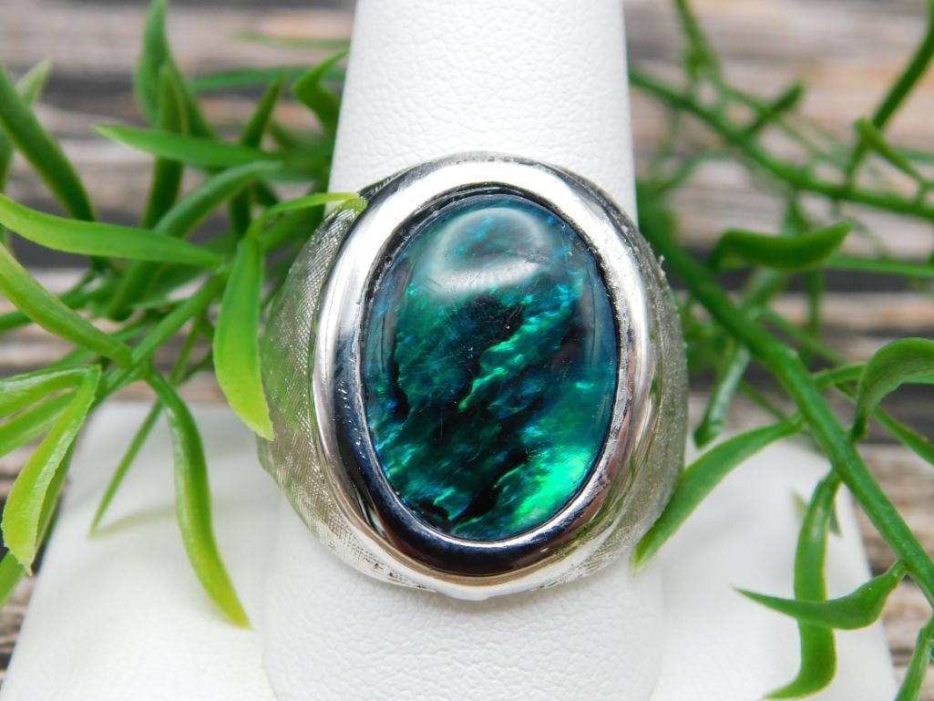 ABALONE RING ROCK STONE LAPIDARY SPECIMEN: ABALONE RING ROCK STONE LAPIDARY SPECIMEN