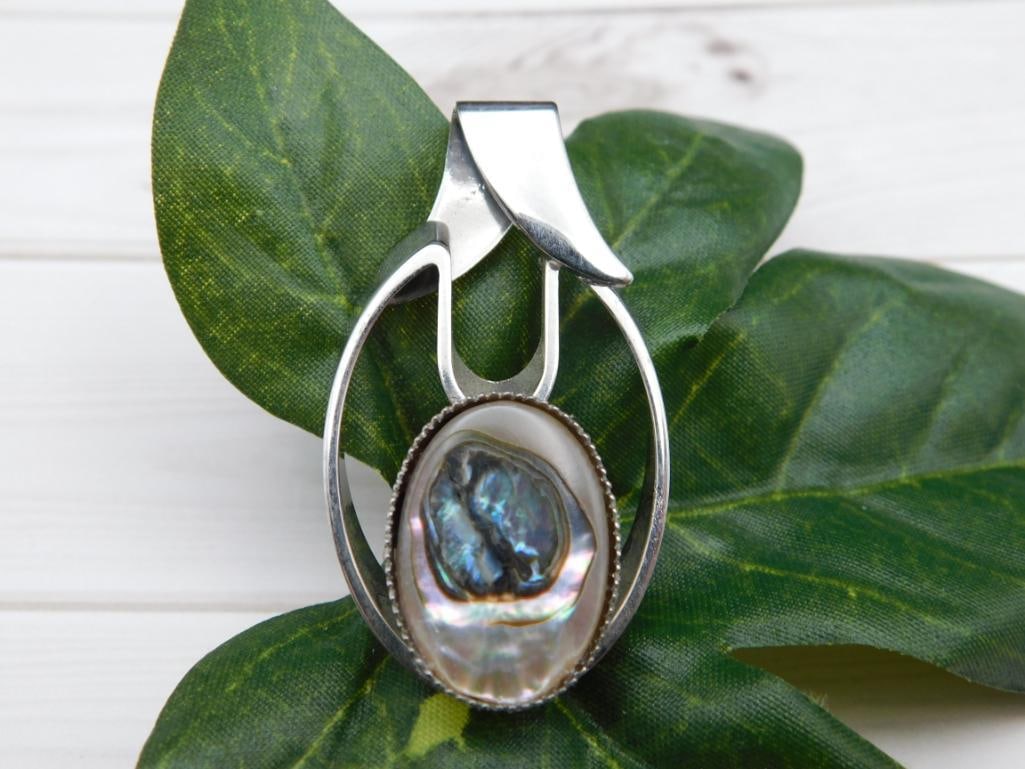 ABALONE STONE PENDANT ROCK STONE LAPIDARY SPECIMEN: ABALONE STONE PENDANT ROCK STONE LAPIDARY SPECIMEN