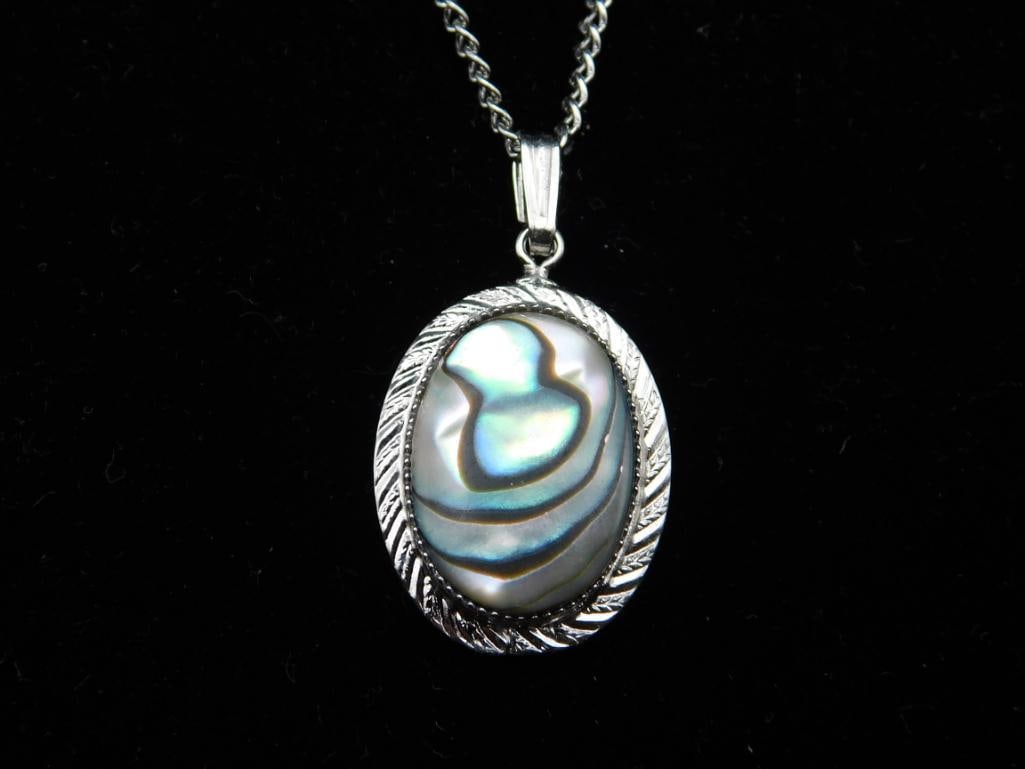 ABALONE STONE PENDANT ROCK STONE LAPIDARY SPECIMEN: ABALONE STONE PENDANT ROCK STONE LAPIDARY SPECIMEN