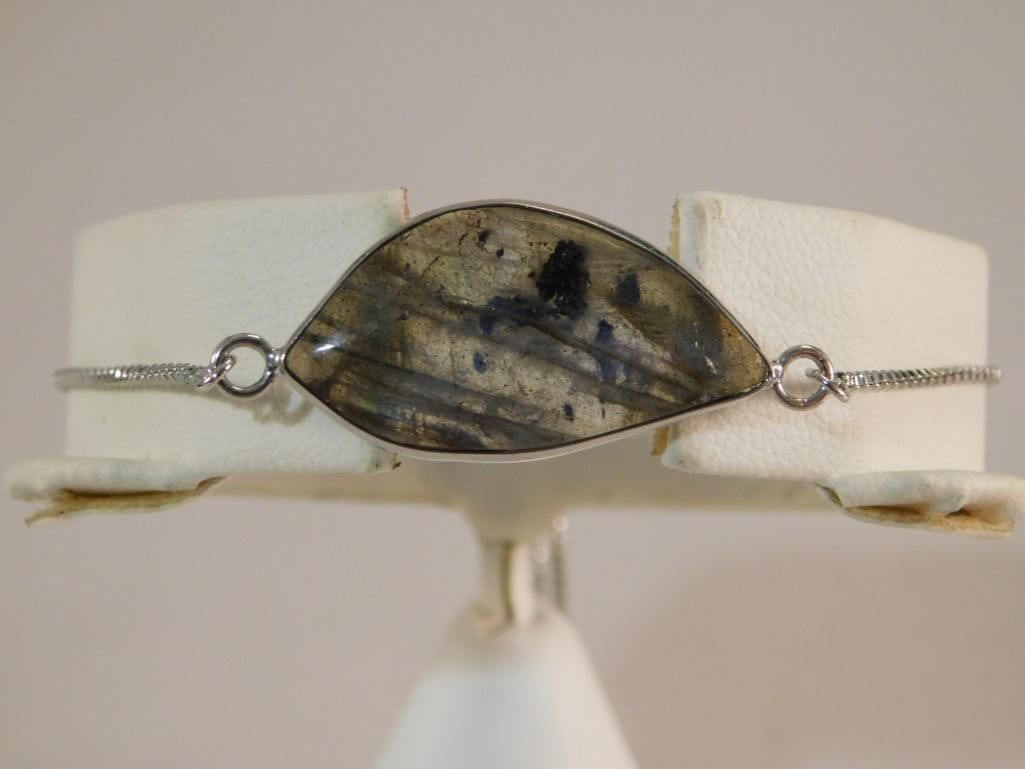LABRADORITE ADJUSTABLE BRACELET ROCK STONE LAPIDARAY SPECIMEN: LABRADORITE ADJUSTABLE BRACELET ROCK STONE LAPIDARAY SPECIMEN