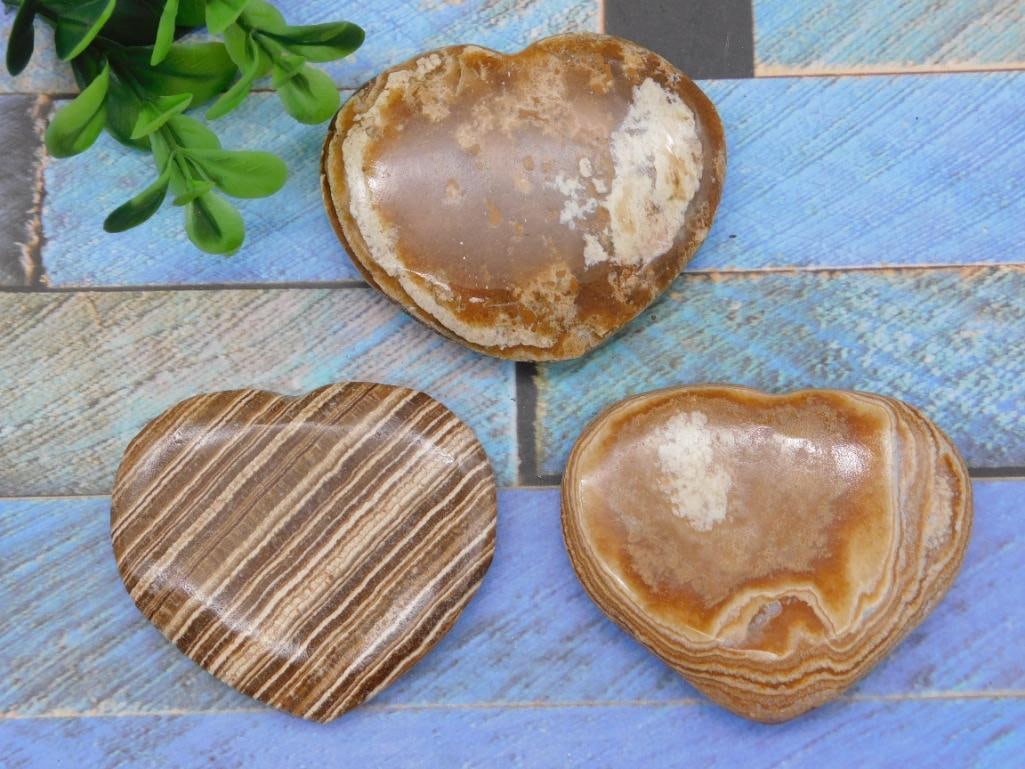 BANDED JASPER HEARTS ROCK STONE LAPIDARY SPECIMEN: BANDED JASPER HEARTS ROCK STONE LAPIDARY SPECIMEN