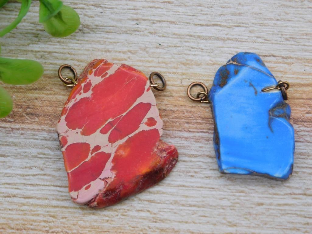 IMPRESSION JASPER PENDANTS ROCK STONE LAPIDARY SPECIMEN: IMPRESSION JASPER PENDANTS ROCK STONE LAPIDARY SPECIMEN