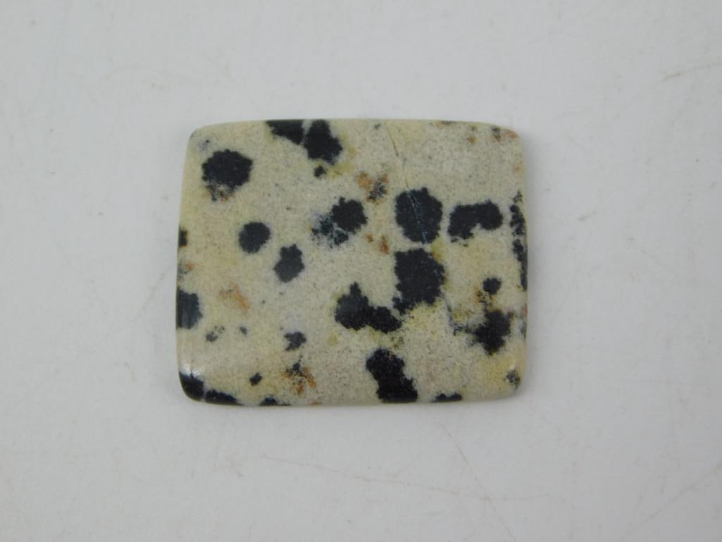 DALMATION JASPER CABOCHON ROCK STONE LAPIDARY SPECIMEN: DALMATION JASPER CABOCHON ROCK STONE LAPIDARY SPECIMEN