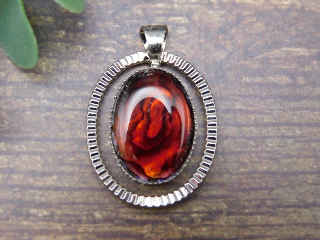 ABALONE STONE PENDANT ROCK STONE LAPIDARY SPECIMEN: ABALONE STONE PENDANT ROCK STONE LAPIDARY SPECIMEN