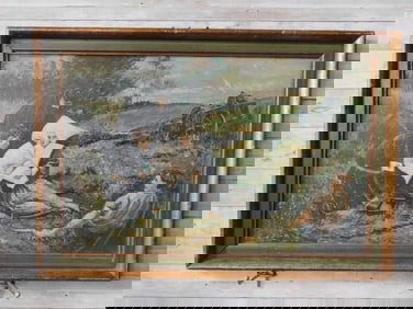 FRAMED PRINT OF VICTIME INNOCENTE BY STEPHEN SEYMOUR THOMAS VINTAGE ANTIQUE