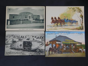 LOT OF 4 VINTAGE POSTCARDS ANTIQUE EPHEMERA