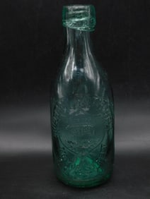 RARE EUROPEAN BLOB TOP GLASS MINERAL WATER BOTTLE VINTAGE ANTIQUE