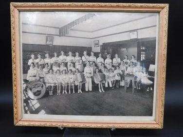 FRAMED ANTIQUE BAND PHOTOGRAPH VINTAGE ANTIQUE