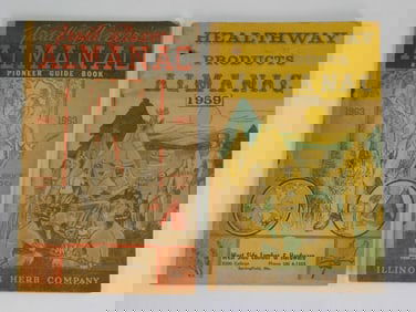 1963 TRAIL BLAZERS ALMANAC AND 1959 HEALTHWAY PRODUCTS ALMANAC VINTAGE ANTIQUE