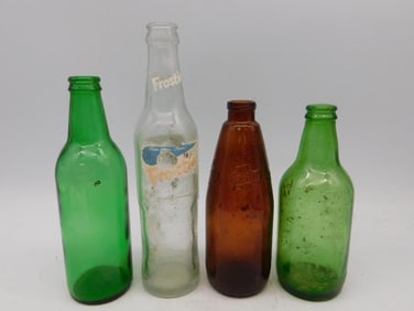 Four Vintage Glass Bottles