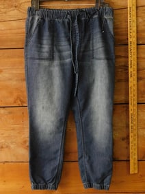 NEW COPPERFLASH DENIM DRAWSTRING CAPRI JEANS SIZE 14 NWT BOUTIQUE CLOTHING