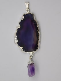 AGATE SLICE PENDANT ROCK STONE LAPIDARY SPECIMEN