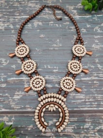 COSTUME JEWELRY SQUASH BLOSSOM NECKLACE