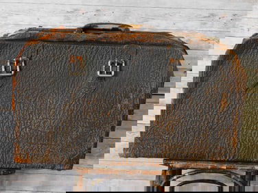 Govreaus Leather Luggage Suitcase Vintage Antique