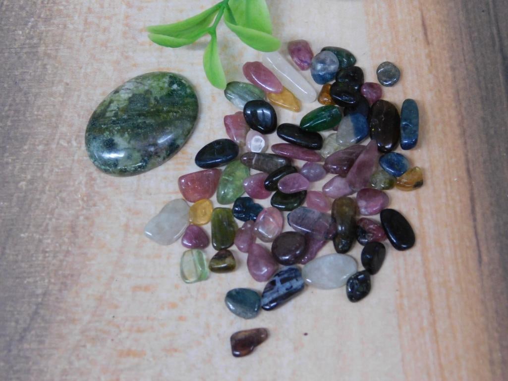 SERAPHINITE & TOURMALINE MIXED LOT ROCK STONE LAPIDARY SPECIMEN: SERAPHINITE & TOURMALINE MIXED LOT ROCK STONE LAPIDARY SPECIMEN