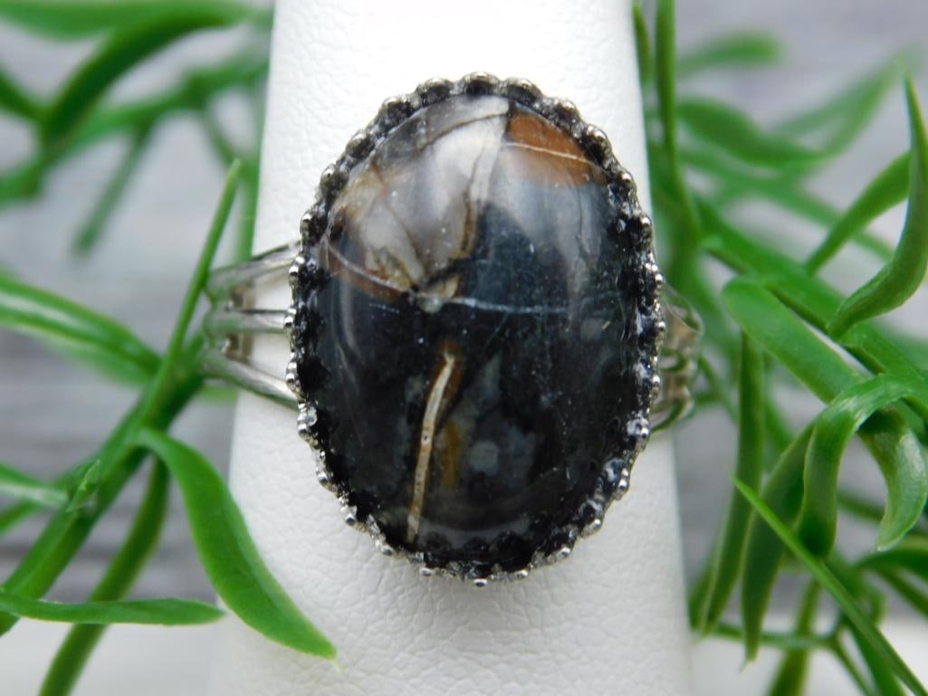 PICASSO JASPER RING ROCK STONE LAPIDARY SPECIMEN: PICASSO JASPER RING ROCK STONE LAPIDARY SPECIMEN