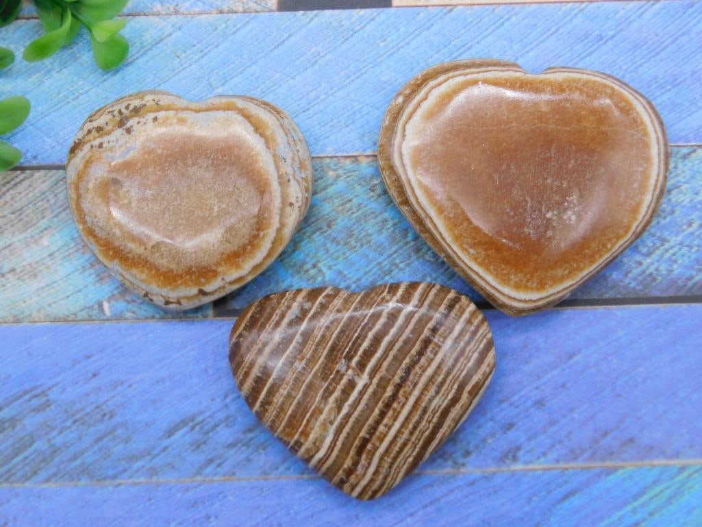 BANDED JASPER HEARTS ROCK STONE LAPIDARY SPECIMEN: BANDED JASPER HEARTS ROCK STONE LAPIDARY SPECIMEN