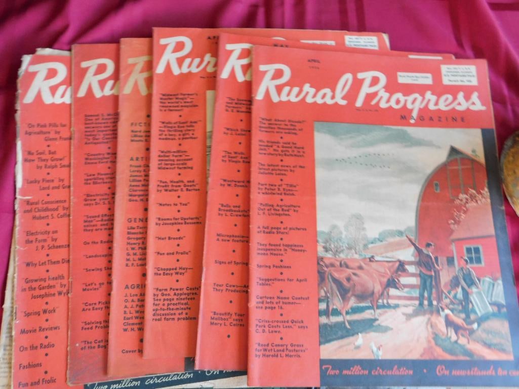 1930S VINTAGE RURAL PROGRESS MAGAZINES LOT OF 6: 1930S VINTAGE RURAL PROGRESS MAGAZINES LOT OF 6