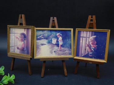 DONALD ZOLAN MINIATURE FRAMED ARTWORK VINTAGE ANTIQUE