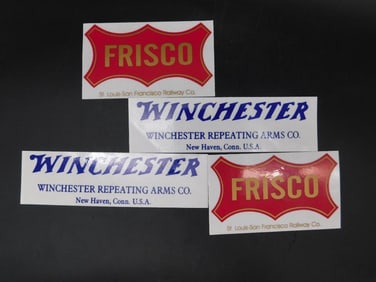WINCHESTER AND FRISCO ADVERTISING STICKERS