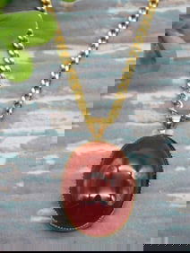 GENUINE STONE PENDANT ON CHAIN NECKLACE ROCK STONE LAPIDARY SPECIMEN