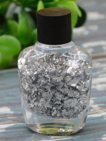 SILVER FLAKES IN BOTTLE ROCK STONE LAPIDARY SPECIMEN