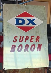 VINTAGE D-X OIL SUPER BORON GAS STATION PUMP PLATE AUTOMOBILIA