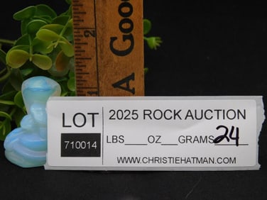 Carved Opalite SNAKE Figurine with Iridescent Hue ROCK STONE LAPIDARY SPECIMEN