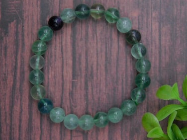Green and Dark Beaded Stretch Bracelet ROCK STONE LAPIDARY SPECIMEN