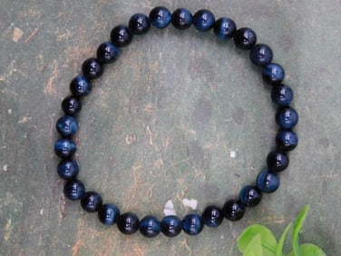 Blue Stone Bead Bracelet ROCK STONE LAPIDARY SPECIMEN