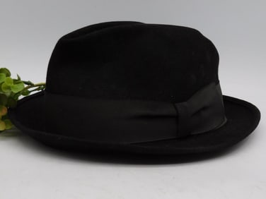 Vintage Black Fedora Hat by Old Bros