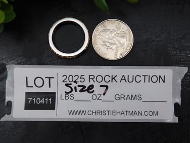 Gold Ring with Embedded Stones, Size 7