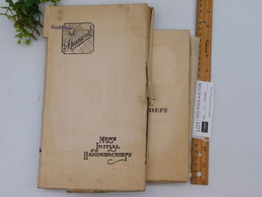 Vintage Mens Initial Handkerchiefs in Original Packaging