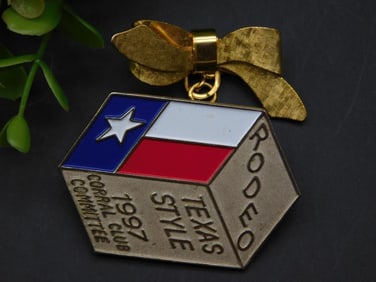 1997 Texas Style Rodeo Lapel Pin with Gold Bow